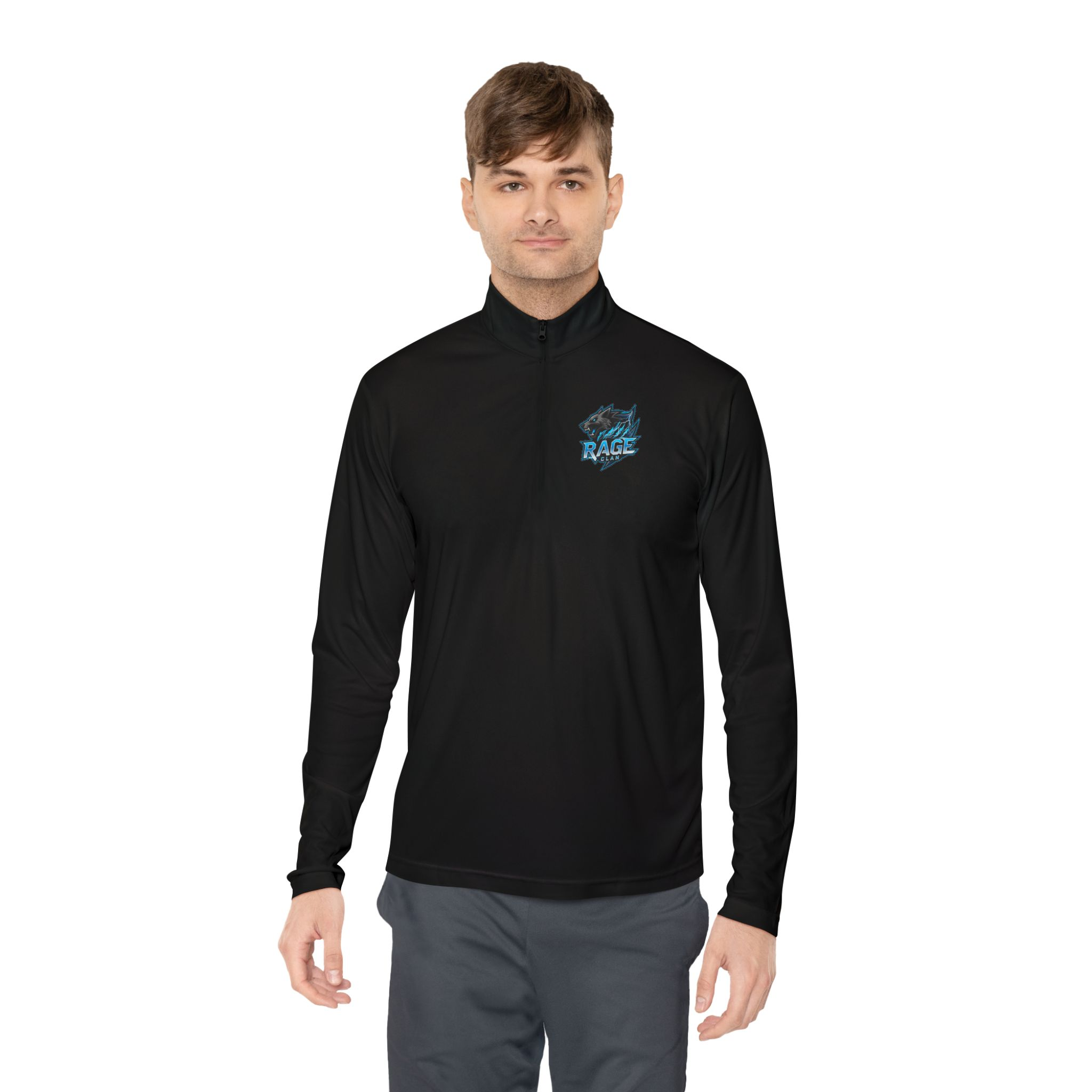 Rage Clan Blue Logo Quarter-Zip Pullover - Image 4