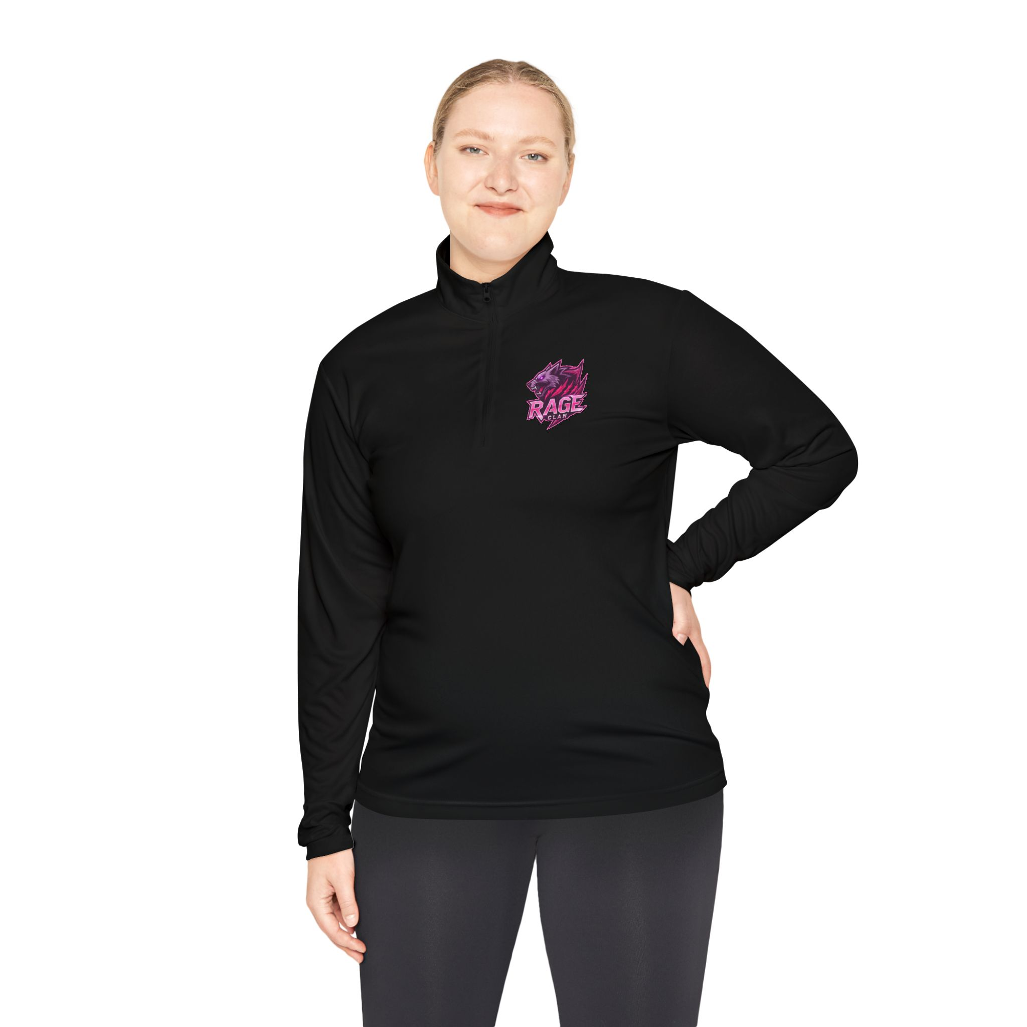 Rage Clan Pink Logo Quarter-Zip Pullover - Image 3
